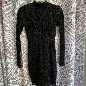 Windsor Black Velvet Patterned Dress